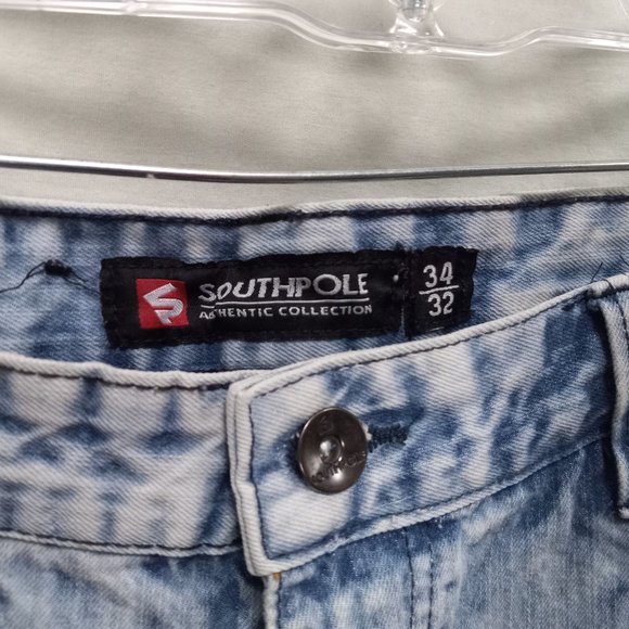 Southpole Distressed Acid Washed Denim Jeans size 36 X 32 (T-330) - Picture 9 of 16